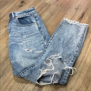 New York & Company Light Blue Distressed Boyfriend Jeans